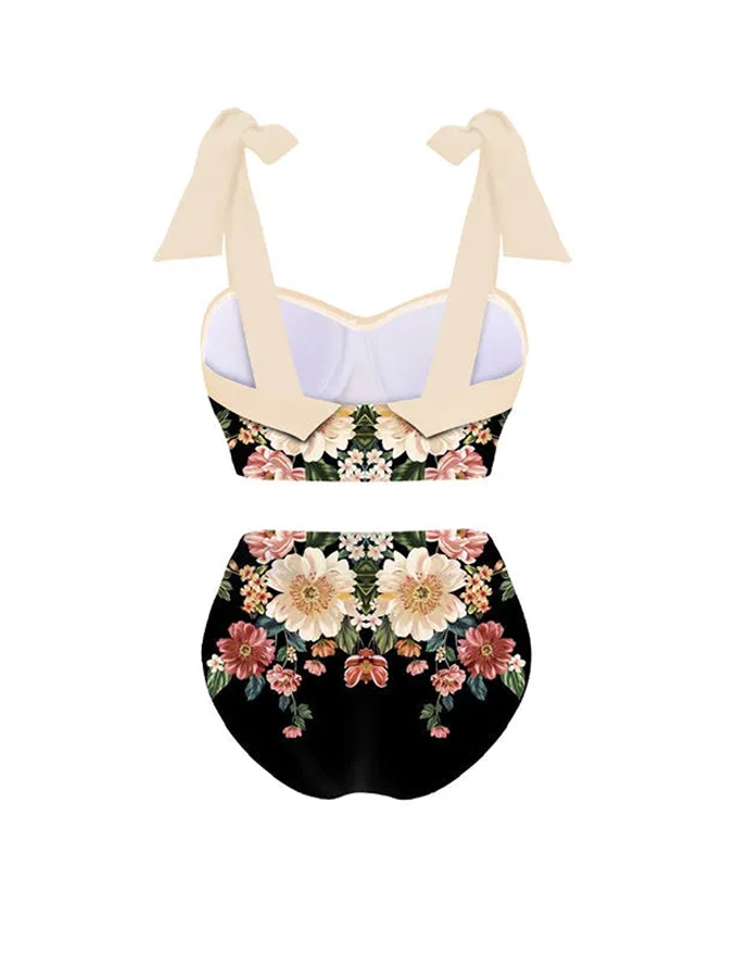 Printed Panel Chic One Piece Swimsuit and Coverup