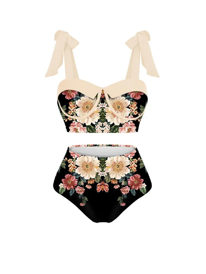 Printed Panel Chic One Piece Swimsuit and Coverup