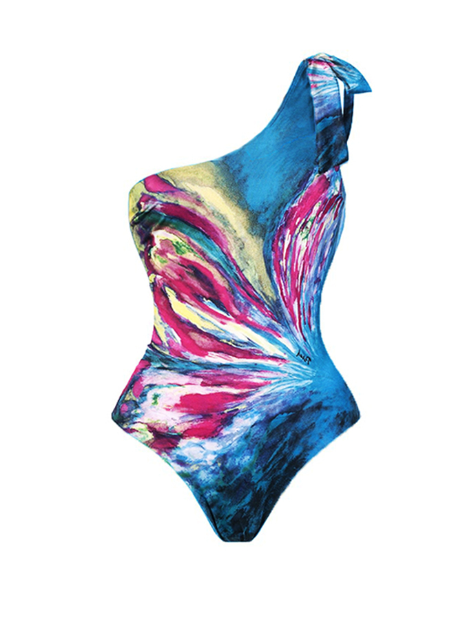 Butterfly print swimsuit and cover up