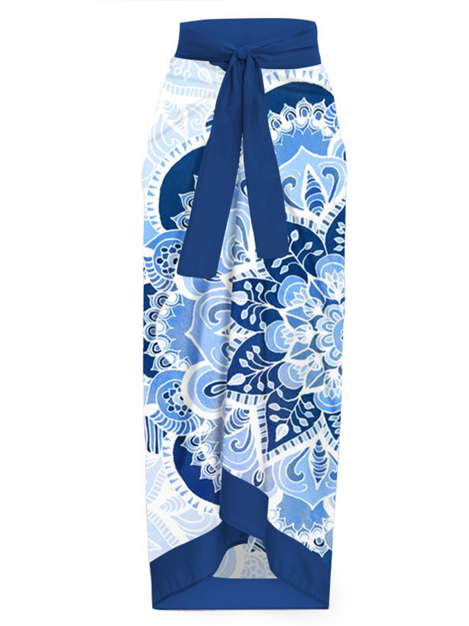 Fashion Print Ruffle One-Piece Swimsuit