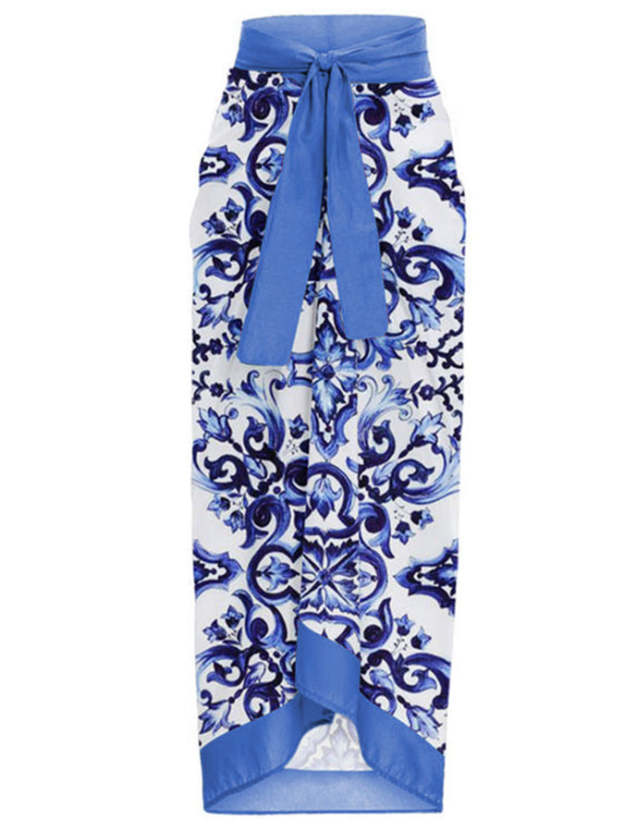 Fashion Colorblock Print Swimsuit