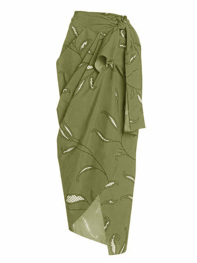 Ruffled Printed One-piece Swimsuit Set