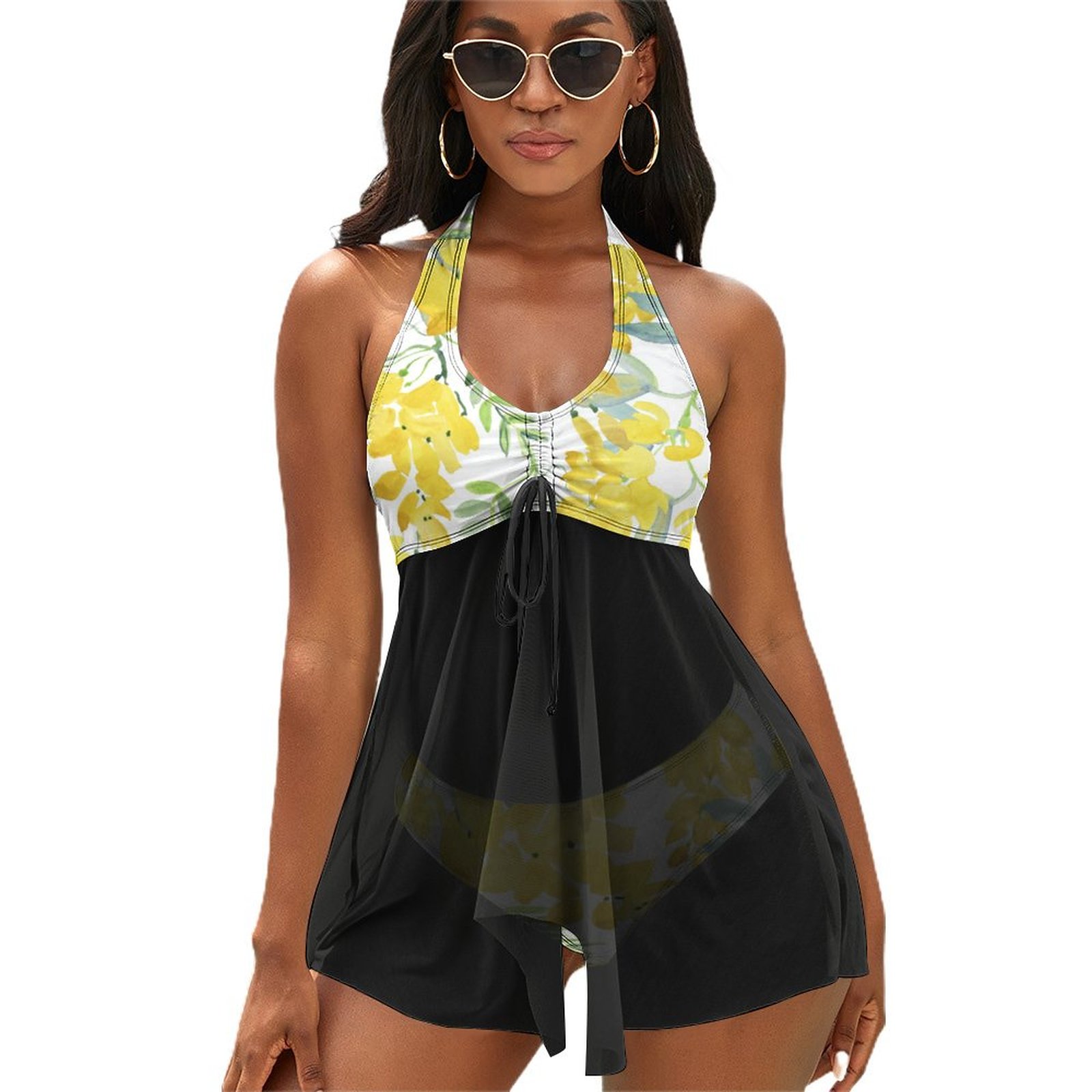 Two Piece Skirt Swimsuit Set 2304104786