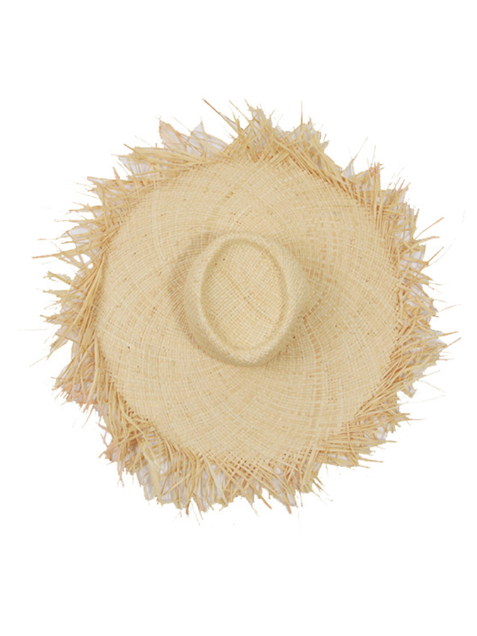 Oversized Sun Protection Beach Women's Raw Edge Straw Hat