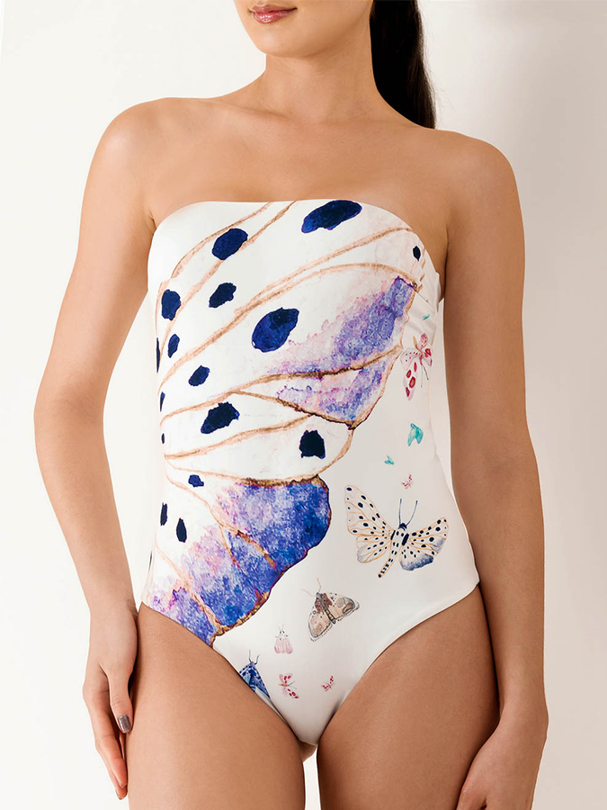 Bandeau Print Chic One Piece Swimsuits and Cover-Ups