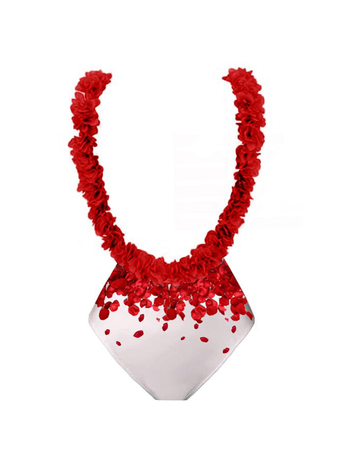 Printed Panel Open Back One Piece Swimsuit