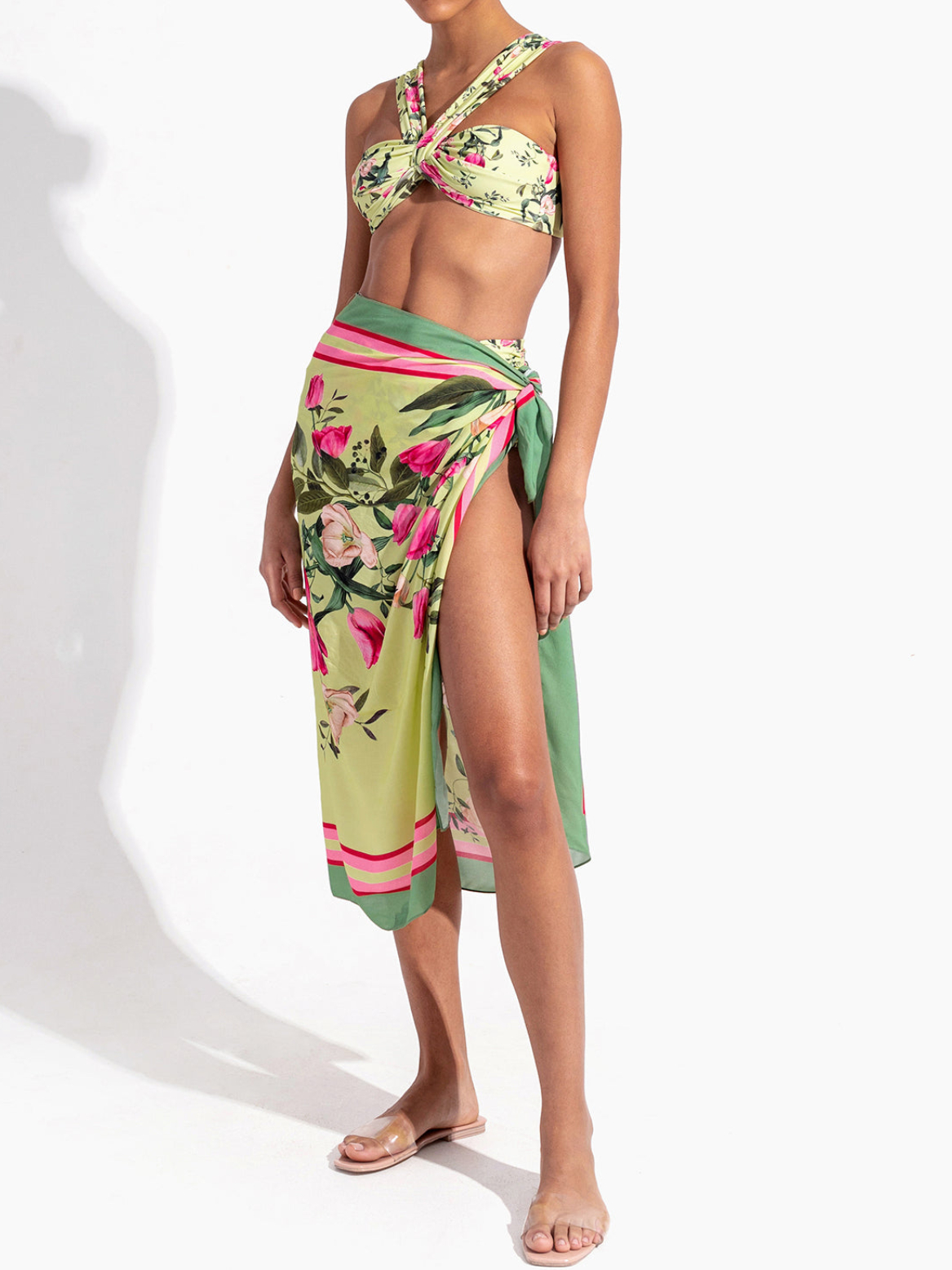 Fashion Floral Print Beach Bikini Set