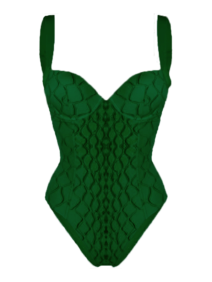 Textured Printed One Piece Swimsuits and Cover Up