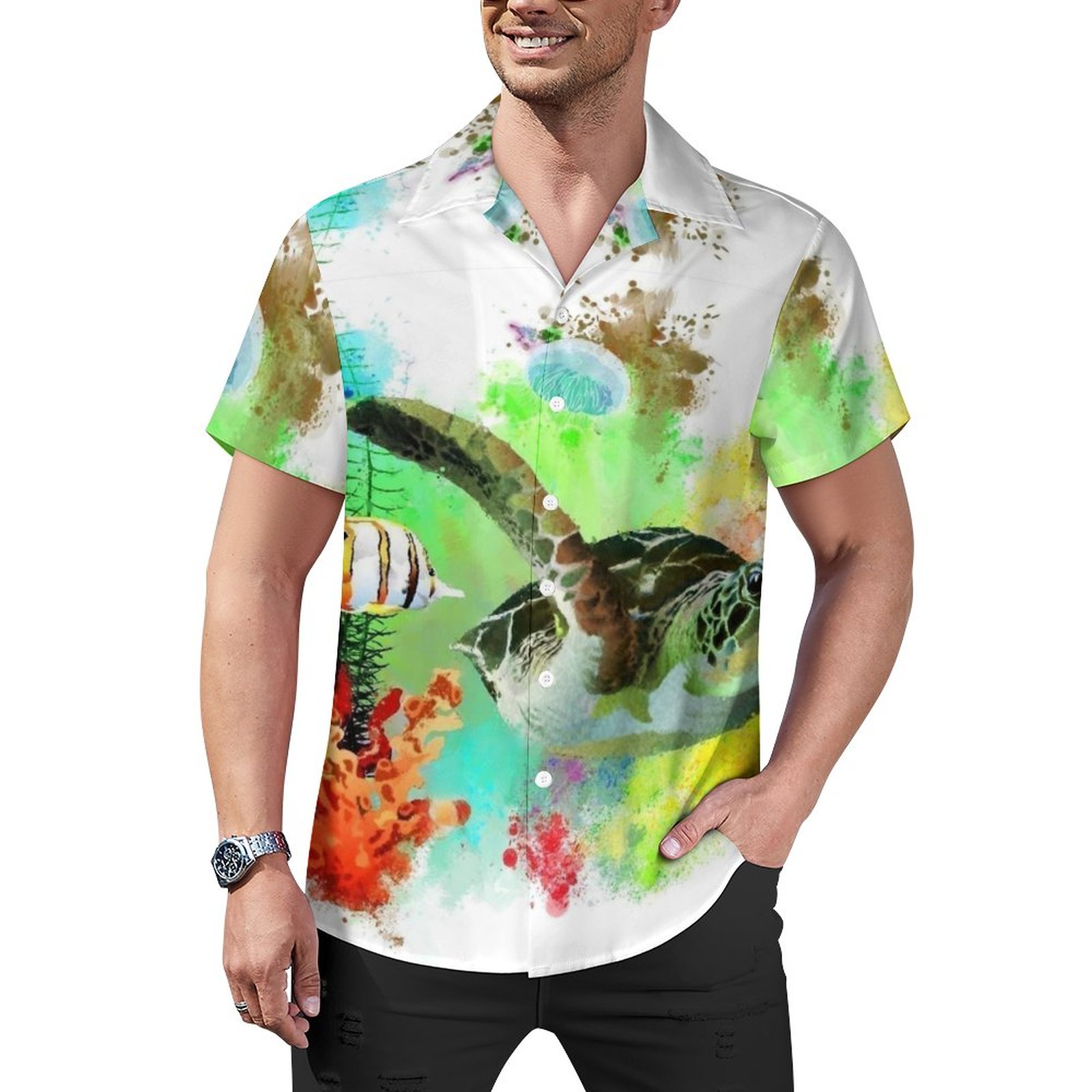 Men's Hawaiian Print Casual Shirt