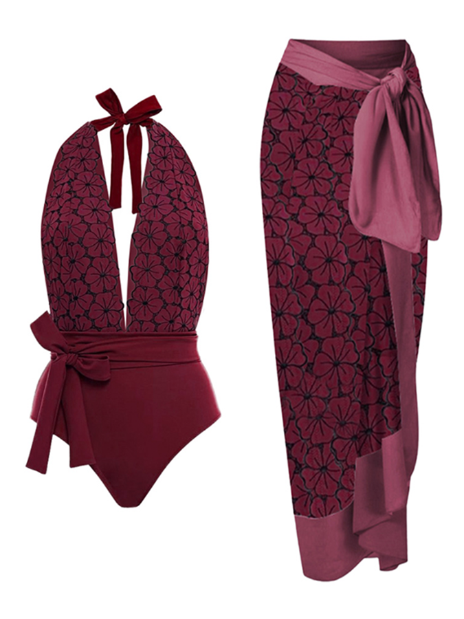 Petal Tie Fashion One Piece Swimsuit