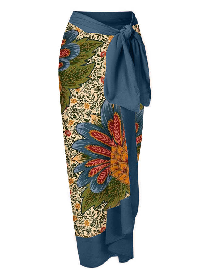 Printed Lace Up Chic One Piece Swimsuit