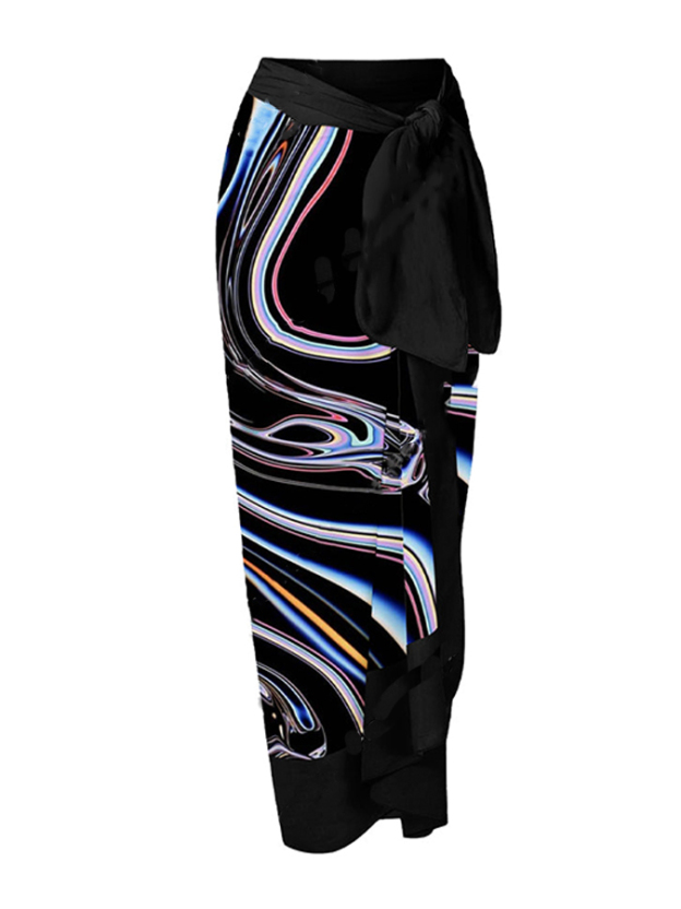 Black Print Fashion One Piece Swimsuit