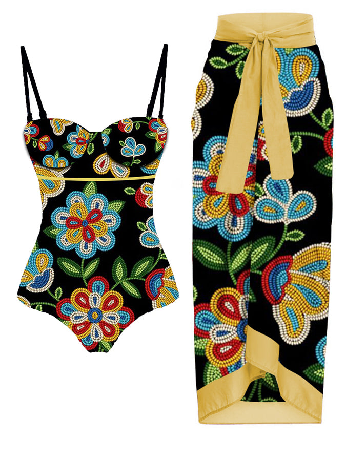 Printed Simple One Piece Swimsuit