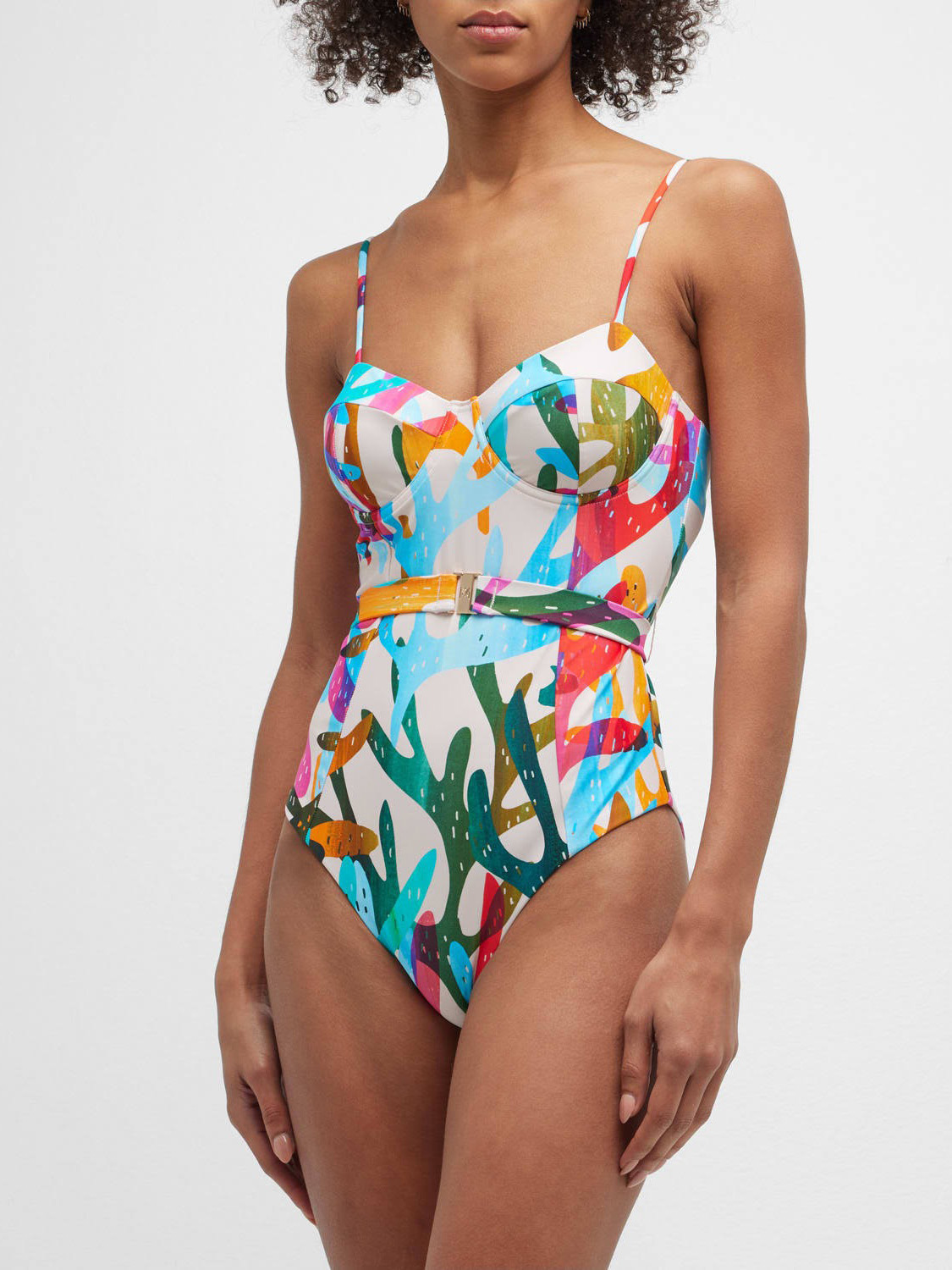 Colorful Print Swimsuit and Cover Up