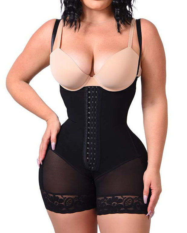 Tummy Control Butt Lifter Thigh Slimmer Faja with Zipper Crotch for Women Plus Size