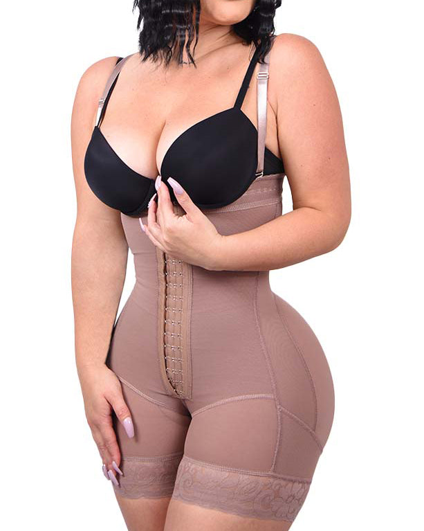 Tummy Control Butt Lifter Thigh Slimmer Faja with Zipper Crotch for Women Plus Size