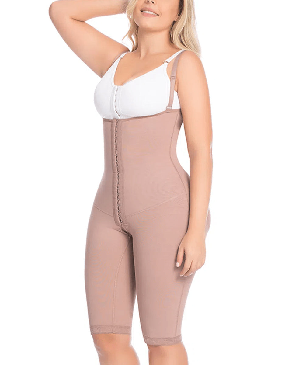 Open Bust Tummy Control Fajas Adjustable Hook And Eye Front Closure Wo