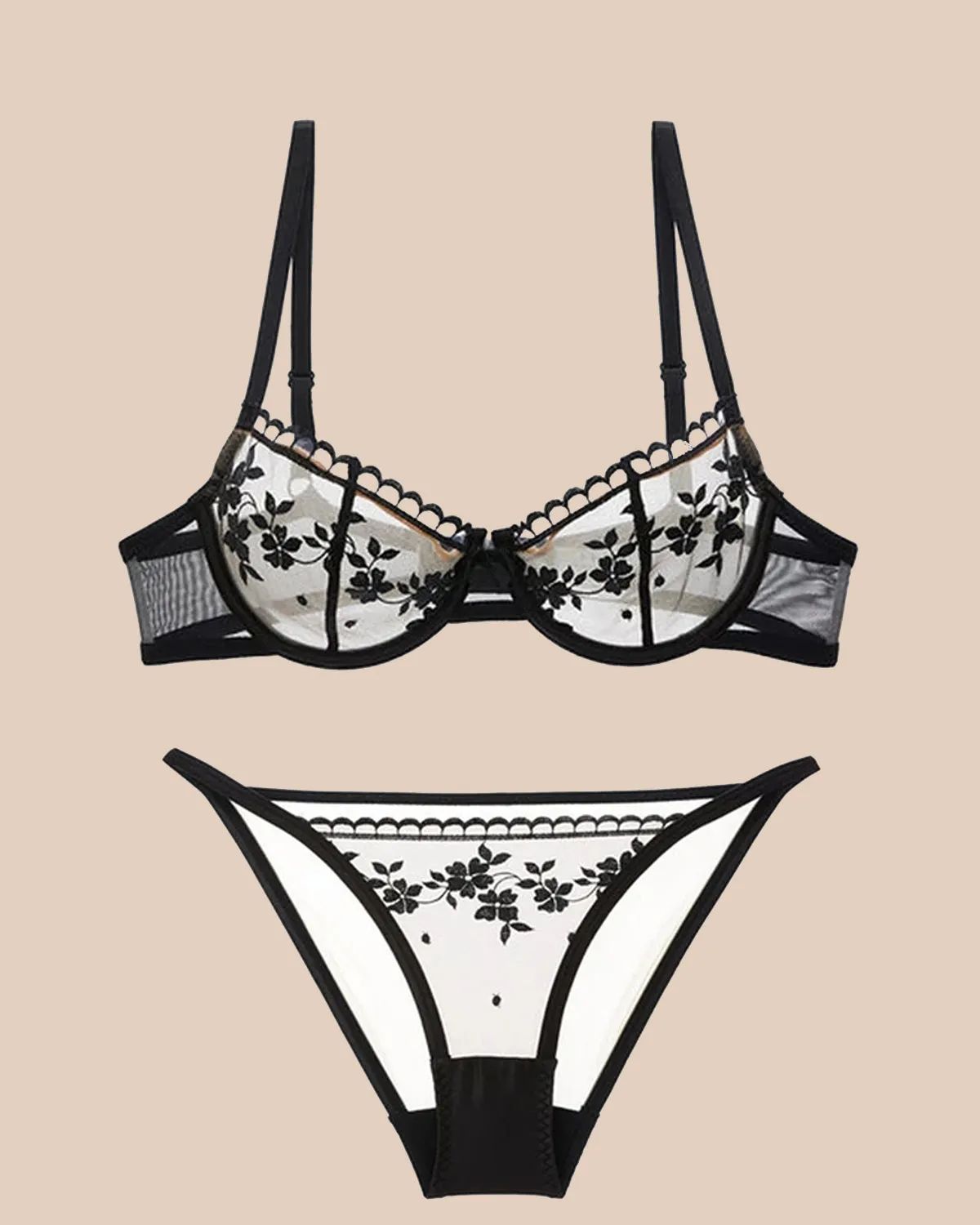 Odillia Embroidered Lingerie Set