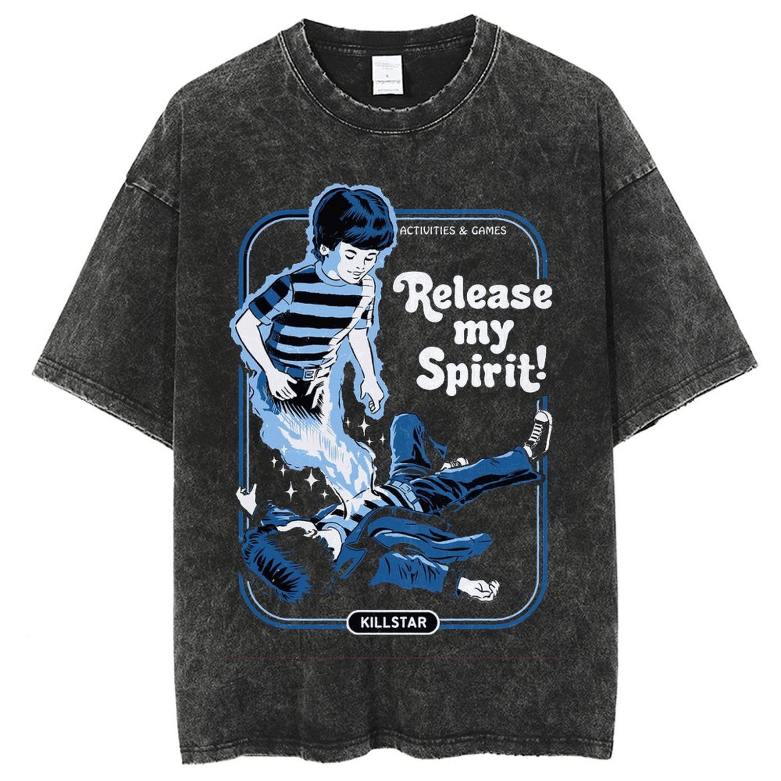 Release My Spirit T-Shirt Print Wash Denim T-shirts