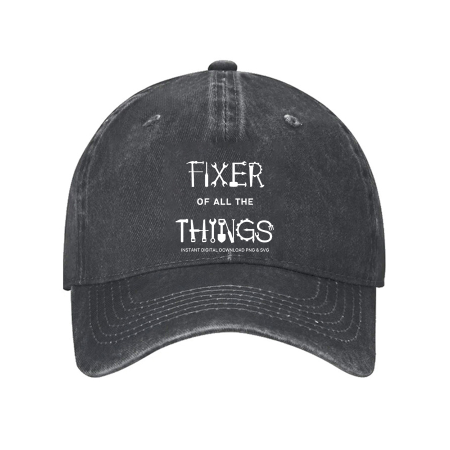 Fixer of All Things Adult Curved Rubber Cowboy Baseball Cap 02