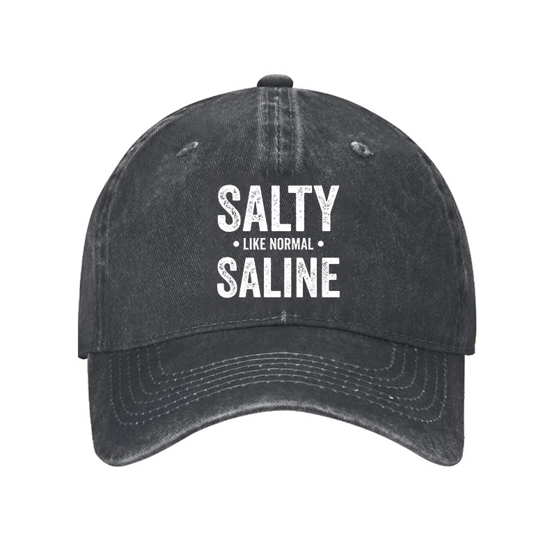 Salty Like Saline  Washed Denim Baseball Cap