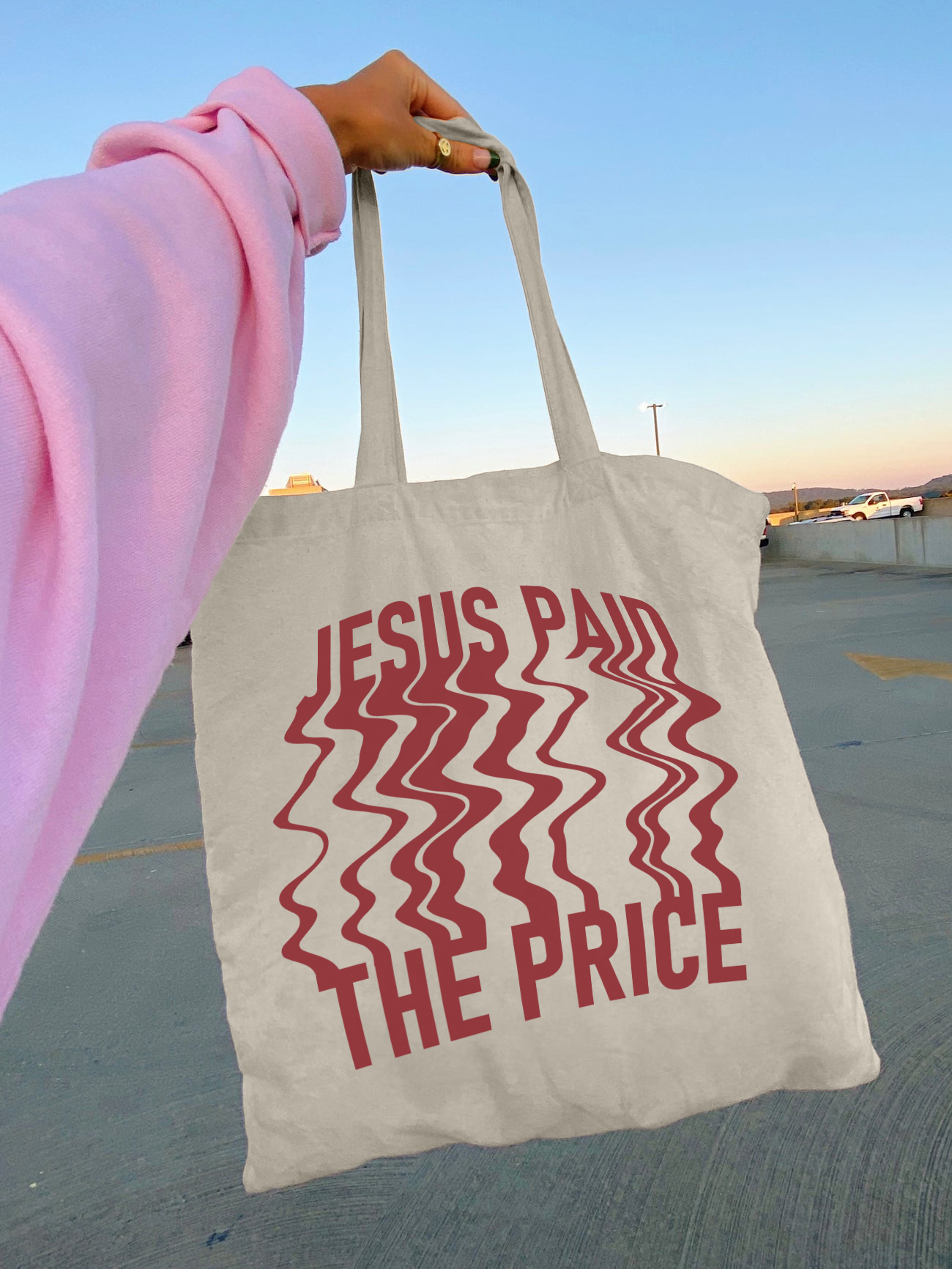 Jesus Paid The Price Canvas Tote Bag-LOVELLX