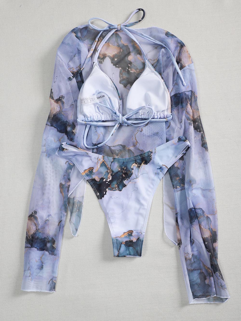 New Print Sport Bandeau Push up Bikinis Sexy Marble