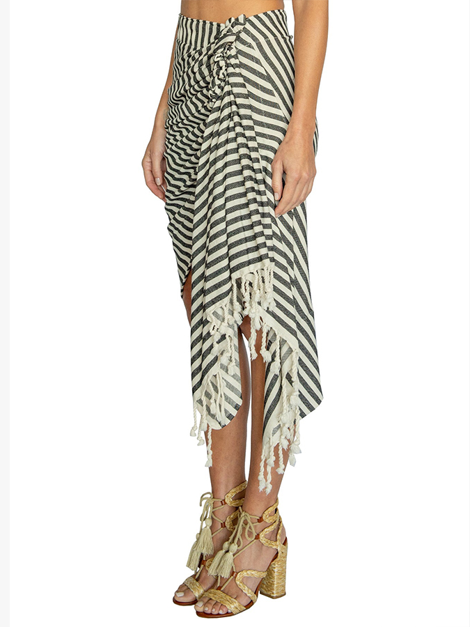 Solid One-Shoulder Swimsuit and Beach Skirt