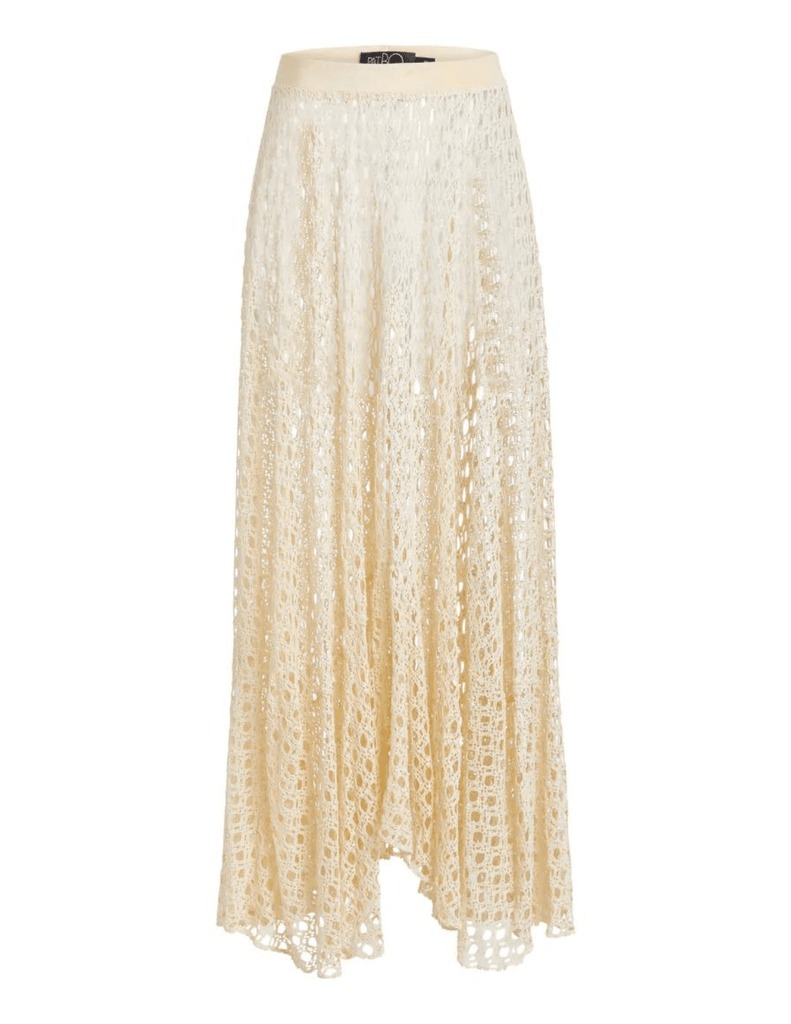 Belted crochet-trimmed swimsuit and beachwear