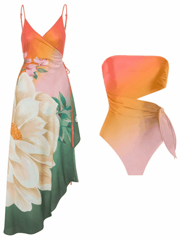 Gradient Print Fashion Swimsuit Set