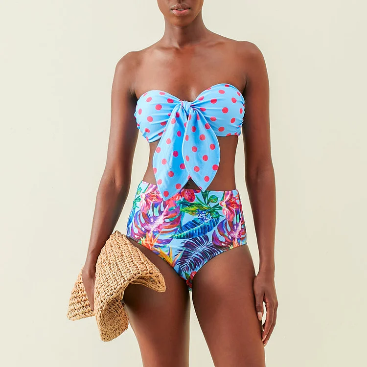 Fashion Floral Print Beach Bikini Set