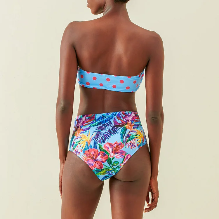 Fashion Floral Print Beach Bikini Set