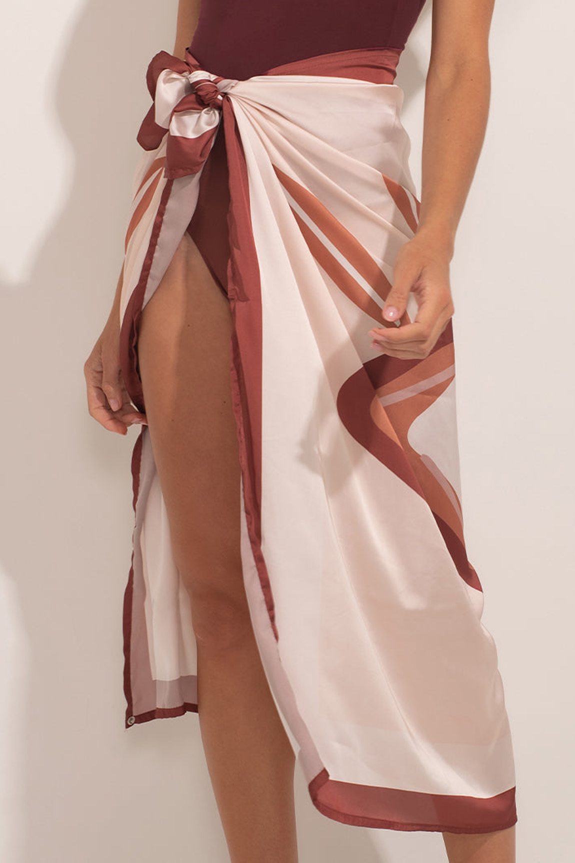 One-Shoulder Ruffled One-Piece Swimsuit Set