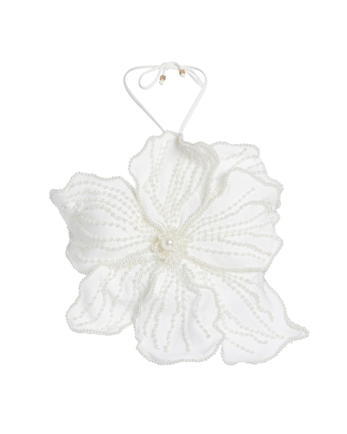 BEADED FLOWER TOP  AND  EYELET WIDE LEG PANT