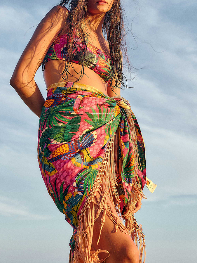 Fashion Print Bikini Swimsuit and Coverup