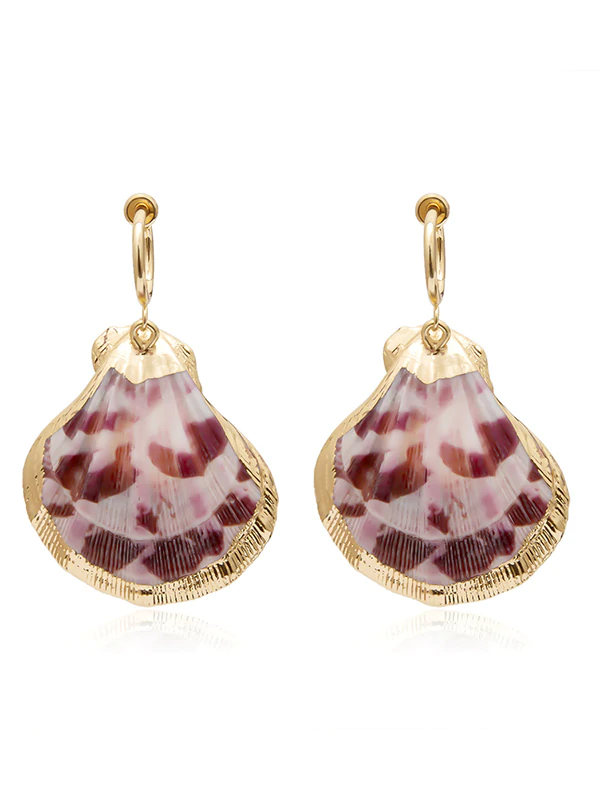 Creative Geometric Scallop Shell Pendant Earrings