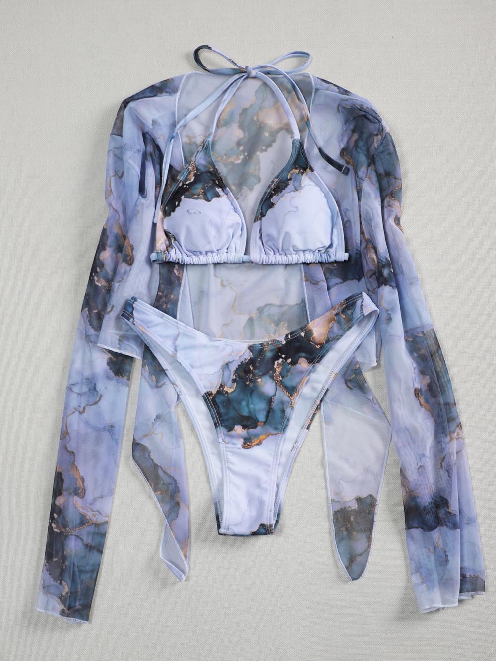 New Print Sport Bandeau Push up Bikinis Sexy Marble