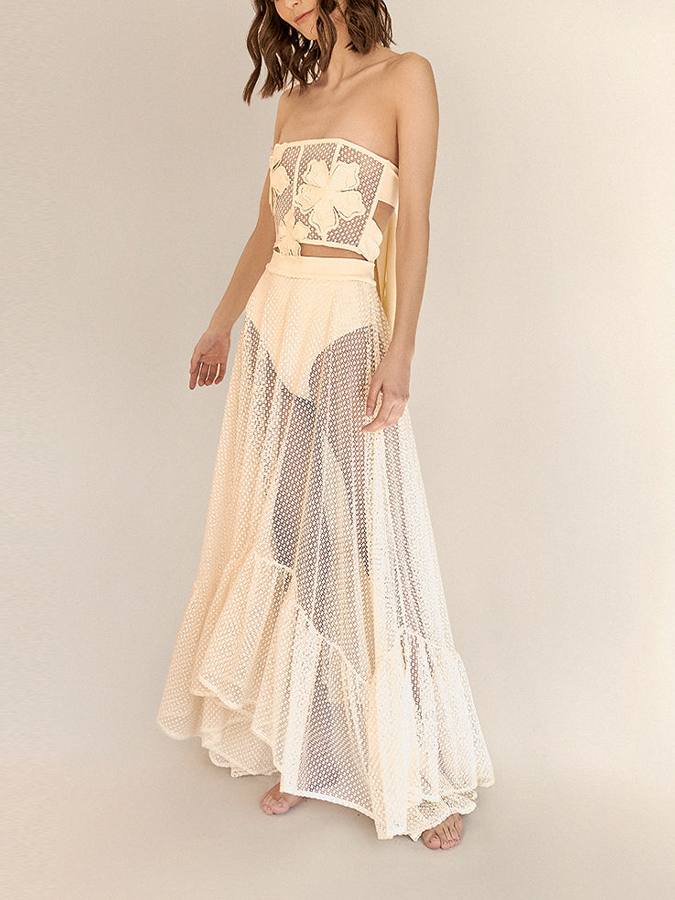 3D Petal Bandeau Top and Skirt