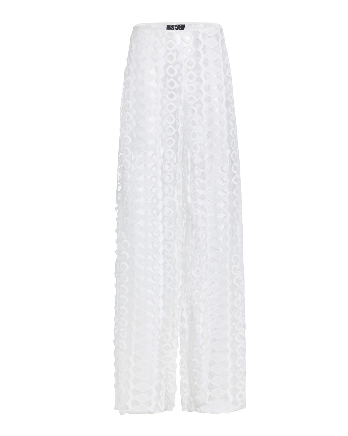 BEADED FLOWER TOP  AND  EYELET WIDE LEG PANT