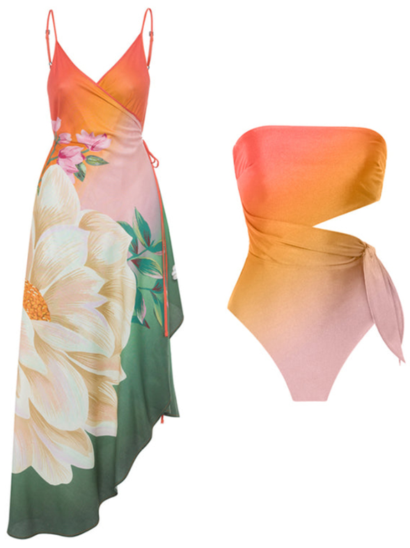 Gradient Print Fashion Swimsuit Set