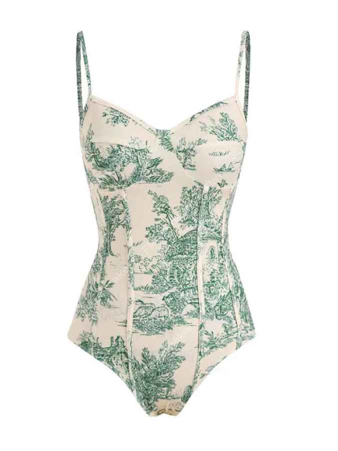 Printed Simple Fashion One Piece Swimsuit