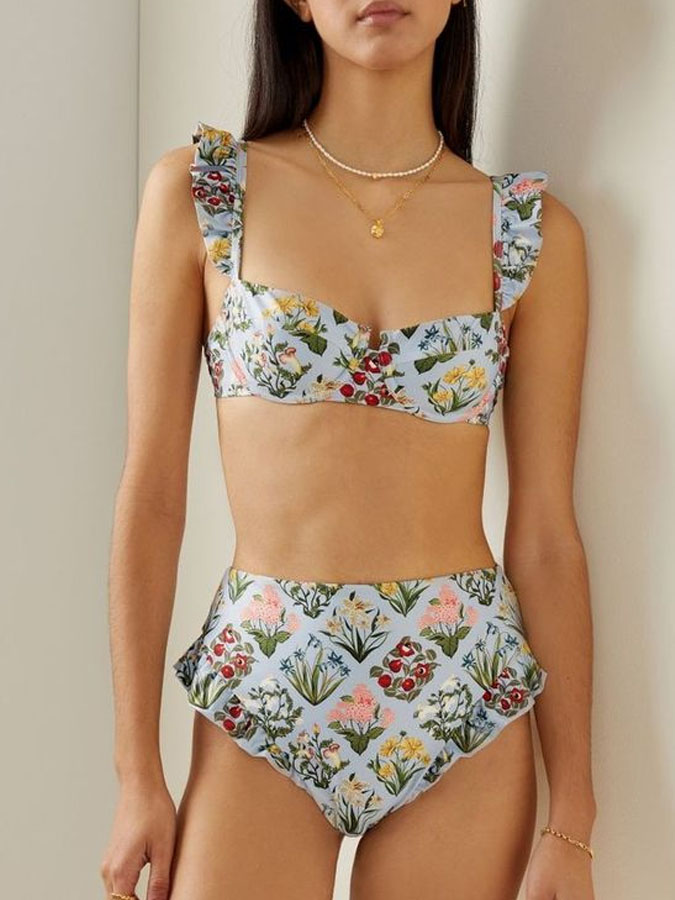 Agaric Print Bikini Sets and Maxi Skirts