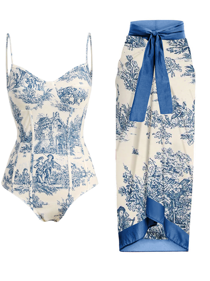 Printed Simple Fashion One Piece Swimsuit
