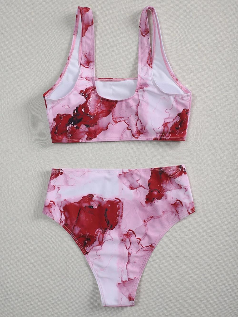 New Print Sport Bandeau Push up Bikinis Sexy Marble