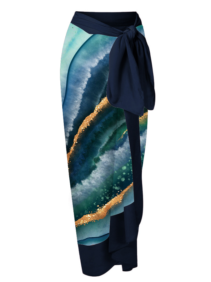 Art Print One Piece Swimsuits and Skirts