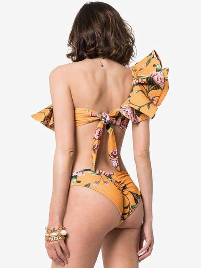 One-Shoulder Ruffled Bikini