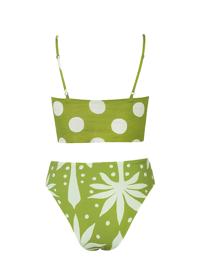 Printed Tie Bikini Swimsuit