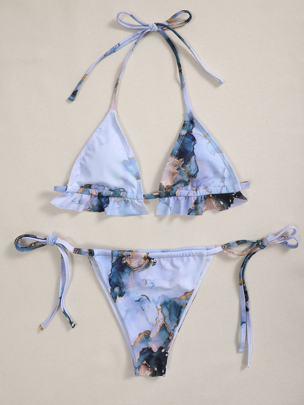 New Print Sport Bandeau Push up Bikinis Sexy Marble