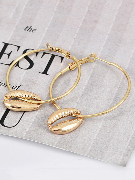 Fashion Trendy Shell Ear Hoop Earrings