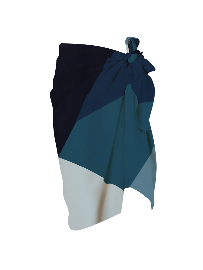 Color Block Halter One-Piece Swimsuit And Cover up